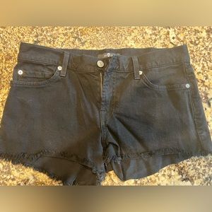 Black jean shorts. 7 for all mankind size 27